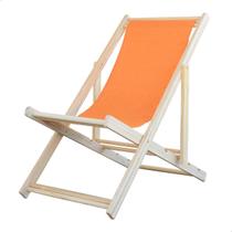 Espreguiçadeira Preguiçosa Dobrável Madeira Maciça Natural Sem Braço Tecido Cor Laranja Espreguiçadeira Preguiçosa Dobrável Madeira Maciça Natural Sem Braço Tecido Cor Laranja
