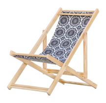 Espreguiçadeira Preguiçosa Dobrável Madeira Maciça Natural Sem Braço Tecido Cor Mandala Espreguiçadeira Preguiçosa Dobrável Madeira Maciça Natural Sem Braço Tecido Cor Mandala