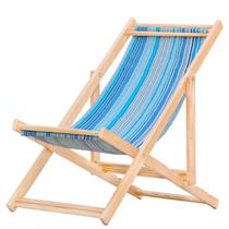 Espreguiçadeira Preguiçosa Dobrável sem Braço em Madeira Maciça