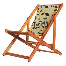 Espreguiçadeira Preguiçosa Dobrável sem Braço Mel em Madeira Maciça