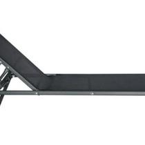 Espreguicadeira Preta Aco Reclinavel 2 Posicoes 32x54x180 Cm