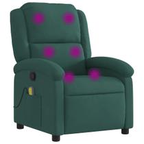 Espreguiçadeira reclinável de massagem vidaXL Velvet verde escuro