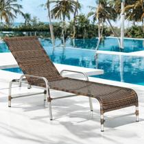 Espreguiçadeira Regulável em Alumínio para Piscina e Jardim Catar