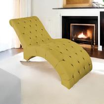 Espreguiçadeira Relaxante para Descanso P02 Suede Amarelo - Amarena Móveis