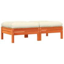 Espreguiçadeiras de pátio vidaXL em madeira maciça de pinho com almofadas (2 peças)