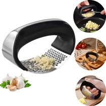 Espremedor Amassador De Alho Manual Inox Utensílio Cozinha Cor Preto leve e moderno