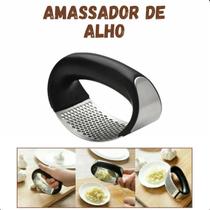 Espremedor Amassador De Alho Manual Inox Utensílio Cozinha Cor Preto para alimentos Espremedor Amassador De Alho Manual Inox Utensílio Cozinha Cor Preto para alimentos