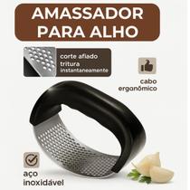 Espremedor Amassador De Alho Manual Inox Utensílio Cozinha Cor Preto resistente e portátil