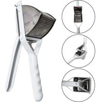 Espremedor Batata Legumes Alho Aço Inox Triangular Grande com Cabo Amassador Viel Espremedor Batata Legumes Alho Aço Inox Triangular Grande com Cabo Amassador Viel