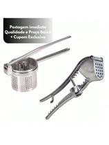 Espremedor de Alho Manual 5 em 1 + Amassador de Batata Manual Profissional Inox Espremedor de Alho Manual 5 em 1 + Amassador de Batata Manual Profissional Inox