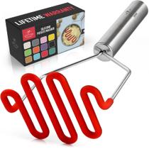 Espremedor de Batatas Zulay Kitchen - Aço Inoxidável Vermelho - Anti-Risco Espremedor de Batatas Zulay Kitchen - Aço Inoxidável Vermelho - Anti-Risco