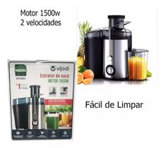 Espremedor de frutas para uso doméstico, extrator de suco elétrico 1500W, máquina extratora de sucos de cenoura, process