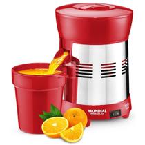 Espremedor de Laranjas Profissional Mondial Turbo Inox 250w Vermelho E-24 Bivolt