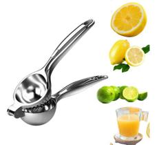 Espremedor de Limão Suco Manual Aço Inox Maciço Ideal Para Limonada Caipirinha Batidas Receitas Drink