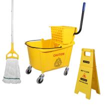 Espremedor de prensa lateral Mop Bucket Midoneat 35L com rodas amarelas