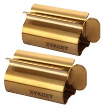 Espremedor de tubos para pasta de dentes XYKEEY, conjunto de 2 metais dourados foscos Espremedor de tubos para pasta de dentes XYKEEY, conjunto de 2 metais dourados foscos