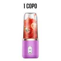 Espremedor Elétrico Mini Liquidificador Portátil Suco Alimento Misturador Smoothie 6 Lâminas POPYO CORES:1 COPO LILÁS