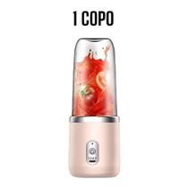 Espremedor Elétrico Mini Liquidificador Portátil Suco Alimento Misturador Smoothie 6 Lâminas POPYO CORES:1 COPO ROSA