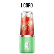 Espremedor Elétrico Mini Liquidificador Portátil Suco Alimento Misturador Smoothie 6 Lâminas POPYO CORES:1 COPO VERDE
