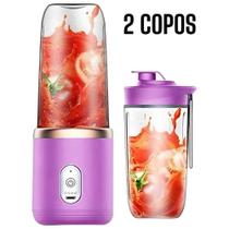 Espremedor Elétrico Mini Liquidificador Portátil Suco Alimento Misturador Smoothie 6 Lâminas POPYO CORES:2 COPOS LILÁS