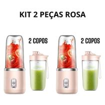 Espremedor Portátil OEM Popyo 400ml 6 Lâminas Aço Inox Rosa Recarregável USB 110V Espremedor Portátil OEM Popyo 400ml 6 Lâminas Aço Inox Rosa Recarregável USB 110V