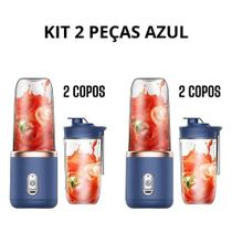 Espremedor Portátil OEM Popyo Mini Liquidificador 400 ml 6 Lâminas Inox Azul Bivolt Espremedor Portátil OEM Popyo Mini Liquidificador 400 ml 6 Lâminas Inox Azul Bivolt