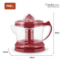 Espremedor Premium Mondial Turbo Citrus 30 W Vermelho 127V - E-23