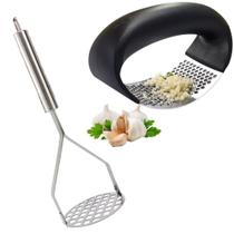 Espremedor Triturador de Alho Manual e Amassador Batata Inox Espremedor Triturador de Alho Manual e Amassador Batata Inox