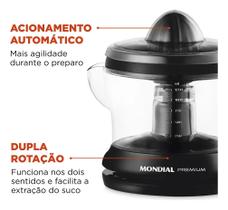 Espremedor Turbo Citrus Premium Mondial E-02 30W 220V Preto