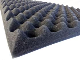 Espuma Acústica Antichamas 4 Placas de 50 X 50 X 3,5 cm