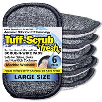 Espuma antimicrobiana Scrub-N-Wipe Pad Tuff-Scrub Fresh, pacote com 6 unidades