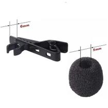 Espuma com Clip Jacaré para Microfone de Lapela