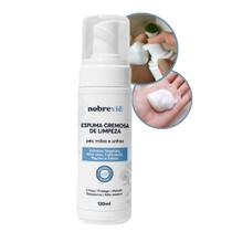 Espuma Cremosa de Limpeza Pés Mãos e Unhas Protege e Hidrata 120ml Nobrevie