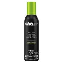 Espuma de barbear Gillette Labs Quick Rinse leve de 240 ml para homens