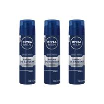 Espuma De Barbear Nivea 200Ml Hidratante - Kit Com 3Un