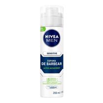 ESPUMA DE BARBEAR NIVEA FOR MEN SENSITIVE 200ML - Cuidado para Peles Sensíveis ESPUMA DE BARBEAR NIVEA FOR MEN SENSITIVE 200ML - Cuidado para Peles Sensíveis