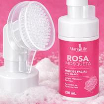 Espuma De Limpeza Facial Rosa Mosqueta Mary Life Com Escova