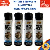 Espuma de Poliuretano Expansiva 300ml 190g Mundial Prime Selante Vedação - kit com 4un Espuma de Poliuretano Expansiva 300ml 190g Mundial Prime Selante Vedação - kit com 4un