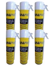 Espuma Expansiva de Poliuretano Para Construção Uso Geral 500ml/480g - Kit 6