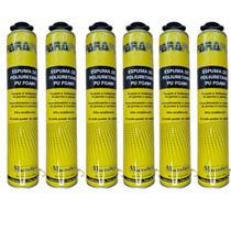 Espuma Expansiva de Poliuretano Portas Janelas Batentes 750ml - Kit 6 Espuma Expansiva de Poliuretano Portas Janelas Batentes 750ml - Kit 6