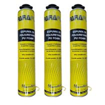 Espuma Expansiva Poliuretano Portas Janelas Batentes 750ml/720gr - Kit 3