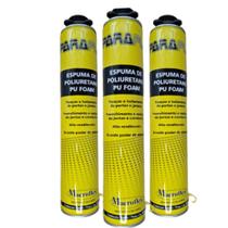 Espuma Expansiva Poliuretano Vedação Preenchimento 750ml/720gr - Kit 3
