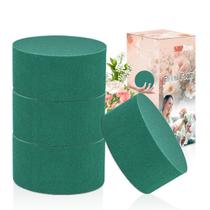 Espuma floral SupKing, 4 unidades, redonda, 8 x 4 cm, verde