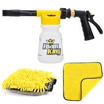 Espuma King Foam Gun + Luva de Microfibra - Pulverizador para Lavagem de Carros Espuma King Foam Gun + Luva de Microfibra - Pulverizador para Lavagem de Carros
