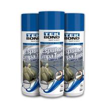 Espuma Limpa Tudo Tek Bond 400ml Estofados Couro Plasticos - Kit c/ 3 unidades