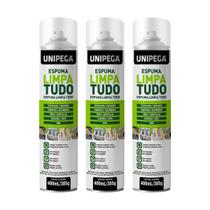 Espuma Limpa Tudo Unipega Kit 3 Unidades de 400ml