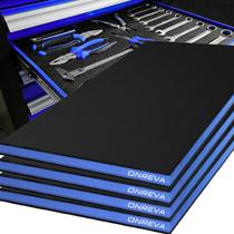 Espuma para caixa de ferramentas ONREVA 56 x 46 x 3 cm, kit com 4 unidades, preta e azul