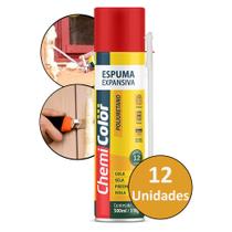 Espuma Spray Expansiva 310g Cola Sela Chemicolor PU 12 Unid Espuma Spray Expansiva 310g Cola Sela Chemicolor PU 12 Unid