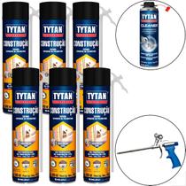 Espuma Tytan Construção 340/500Ml 6Un + Aplicador e Limpador