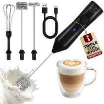 Espumador de leite Zulay Kitchen Dynamic com 3 velocidades e recarga USB